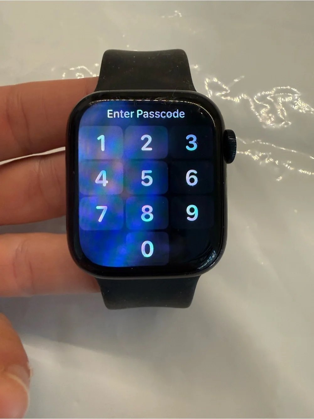 Apple Watch series 7 41mm aluminum with black silicone wrist band